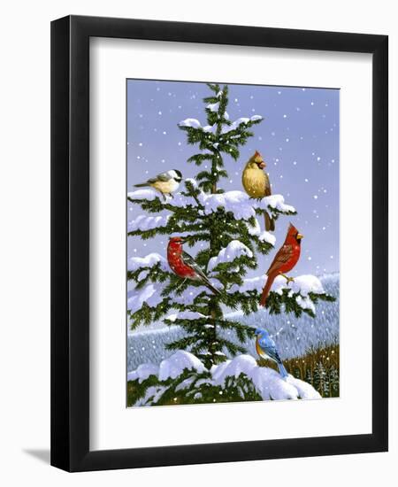 Songbirds on a Limb-William Vanderdasson-Framed Premium Giclee Print