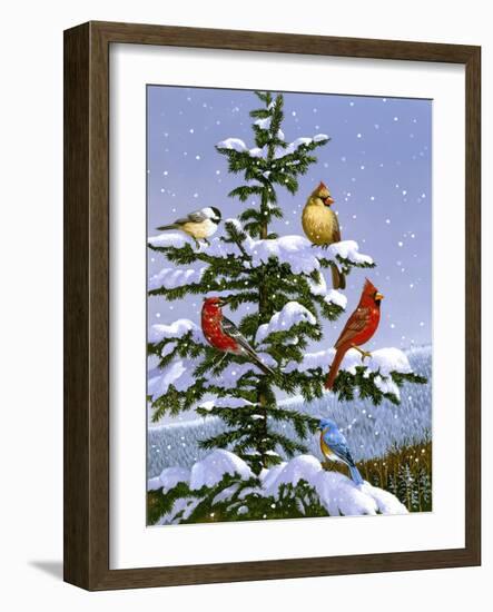 Songbirds on a Limb-William Vanderdasson-Framed Giclee Print