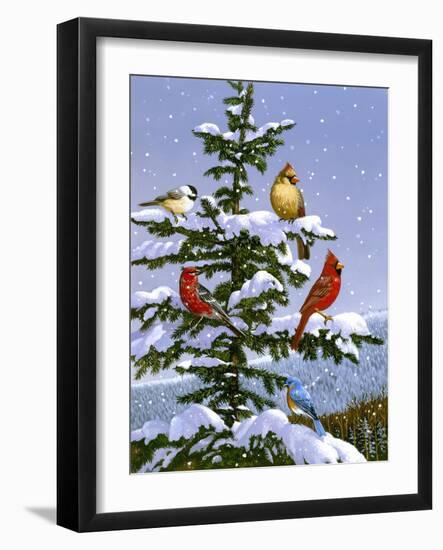 Songbirds on a Limb-William Vanderdasson-Framed Giclee Print