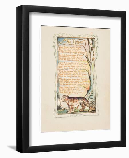 Songs of Innocence and of Experience: The Tyger, c.1825-William Blake-Framed Giclee Print