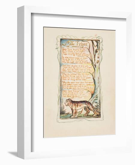 Songs of Innocence and of Experience: The Tyger, c.1825-William Blake-Framed Giclee Print