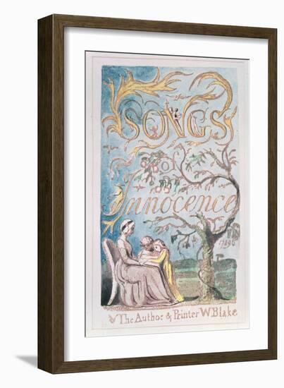 Songs of Innocence, Title Page, 1789-William Blake-Framed Giclee Print