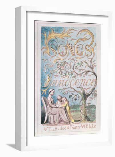 Songs of Innocence, Title Page, 1789-William Blake-Framed Giclee Print