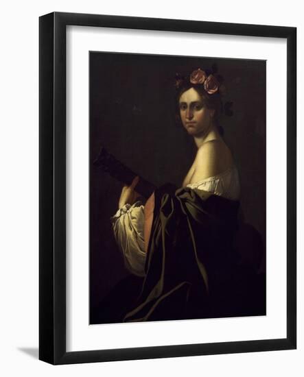 Songstress Playing Guitar, 1640-1650-Giulio Carpioni-Framed Giclee Print