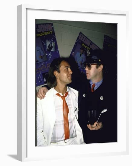 Songwriters Bernie Taupin and Elton John-null-Framed Premium Photographic Print