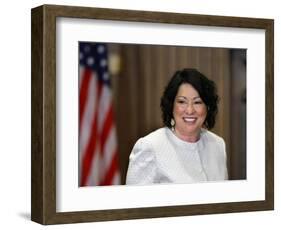 Sonia Sotomayor Arrives to Be Sworn in as First Hispanic and Third Woman in Supreme Court's History-null-Framed Photographic Print