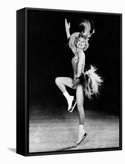 Sonja Henie Performing in Her Own Ice Show, Early 1950s-null-Framed Stretched Canvas