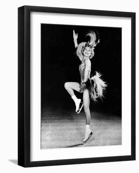 Sonja Henie Performing in Her Own Ice Show, Early 1950s-null-Framed Photo