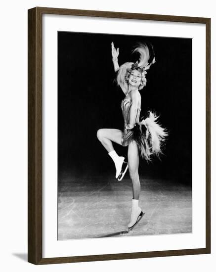 Sonja Henie Performing in Her Own Ice Show, Early 1950s-null-Framed Photo