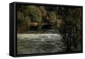 Sonning Weir, 1882 (Oil on Canvas)-Keeley Halswelle-Framed Stretched Canvas