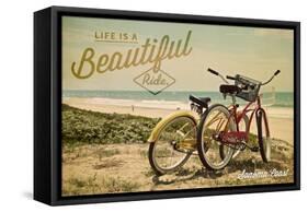 Sonoma Coast, California - Life is a Beautiful Ride - Beach Cruisers-Lantern Press-Framed Stretched Canvas