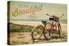 Sonoma Coast, California - Life is a Beautiful Ride - Beach Cruisers-Lantern Press-Stretched Canvas