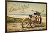 Sonoma Coast, California - Life is a Beautiful Ride - Beach Cruisers-Lantern Press-Framed Art Print