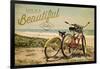 Sonoma Coast, California - Life is a Beautiful Ride - Beach Cruisers-Lantern Press-Framed Art Print