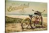 Sonoma Coast, California - Life is a Beautiful Ride - Beach Cruisers-Lantern Press-Stretched Canvas