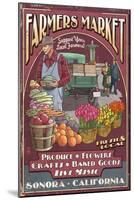 Sonora, California - Farmers Market-Lantern Press-Mounted Art Print