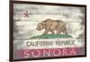 Sonora, California - State Flag - Barnwood Painting-Lantern Press-Framed Art Print