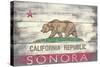 Sonora, California - State Flag - Barnwood Painting-Lantern Press-Stretched Canvas