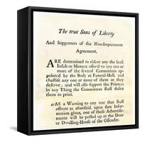 Sons of Liberty Handbill Supporting Boycott of British Goods in Boston Before the Revolutionary War-null-Framed Stretched Canvas