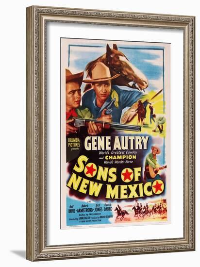 Sons of New Mexico, Top Center and Bottom Right: Gene Autry, 1949-null-Framed Art Print