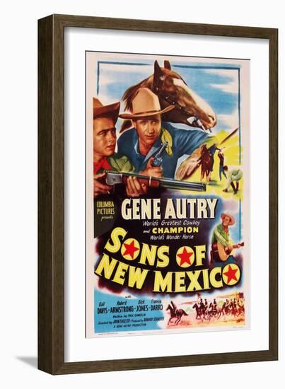 Sons of New Mexico, Top Center and Bottom Right: Gene Autry, 1949-null-Framed Art Print