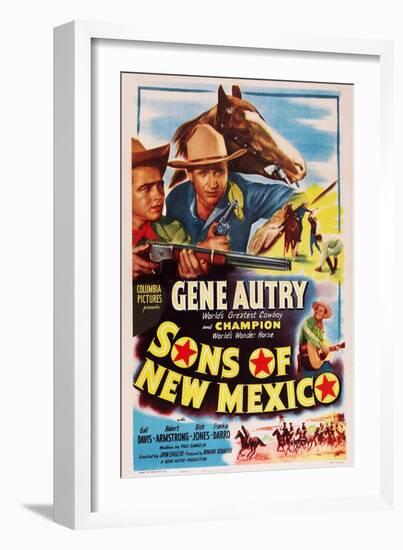 Sons of New Mexico, Top Center and Bottom Right: Gene Autry, 1949-null-Framed Art Print