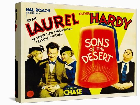 SONS OF THE DESERT, from left: Mae Busch, Stan Laurel, Dorothy Christy, Oliver Hardy, 1933.-null-Stretched Canvas