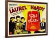 SONS OF THE DESERT, from left: Mae Busch, Stan Laurel, Dorothy Christy, Oliver Hardy, 1933.-null-Framed Art Print