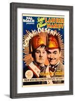 SONS OF THE DESERT, from left: Oliver Hardy, Stan Laurel, 1933.-null-Framed Art Print