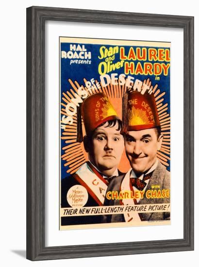 SONS OF THE DESERT, from left: Oliver Hardy, Stan Laurel, 1933.-null-Framed Art Print