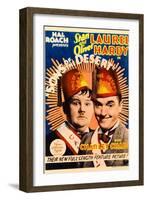 SONS OF THE DESERT, from left: Oliver Hardy, Stan Laurel, 1933.-null-Framed Art Print