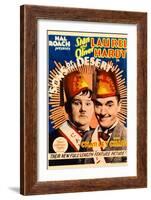 SONS OF THE DESERT, from left: Oliver Hardy, Stan Laurel, 1933.-null-Framed Art Print