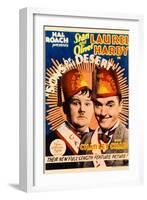 SONS OF THE DESERT, from left: Oliver Hardy, Stan Laurel, 1933.-null-Framed Art Print