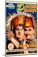 SONS OF THE DESERT, from left: Oliver Hardy, Stan Laurel, 1933.-null-Mounted Art Print