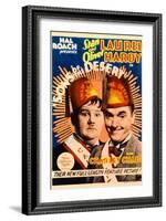 SONS OF THE DESERT, from left: Oliver Hardy, Stan Laurel, 1933.-null-Framed Art Print