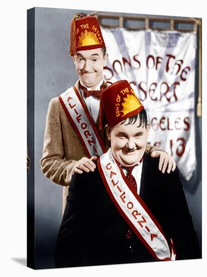 SONS OF THE DESERT, from left: Stan Laurel, Oliver Hardy, (aka Laurel & Hardy), 1933-null-Stretched Canvas