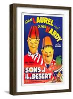 SONS OF THE DESERT, Stan Laurel, Oliver Hardy, 1933.-null-Framed Art Print