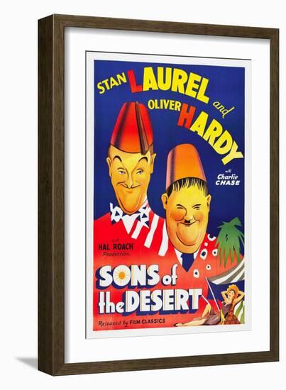 SONS OF THE DESERT, Stan Laurel, Oliver Hardy, 1933.-null-Framed Art Print