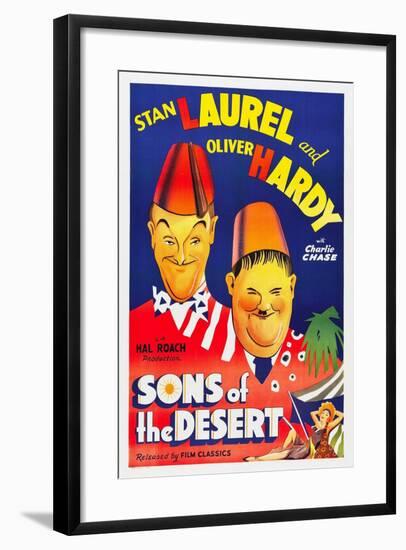 SONS OF THE DESERT, Stan Laurel, Oliver Hardy, 1933.-null-Framed Art Print