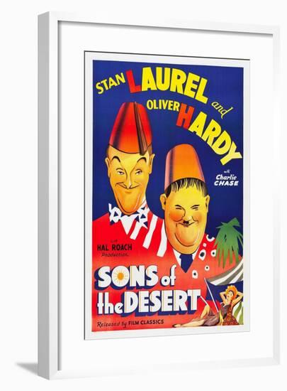 SONS OF THE DESERT, Stan Laurel, Oliver Hardy, 1933.-null-Framed Art Print