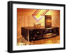 Sony's Dat Tape Deck, Walkman Portable Cassette Player and Blank Dat Cassette-Ted Thai-Framed Photographic Print