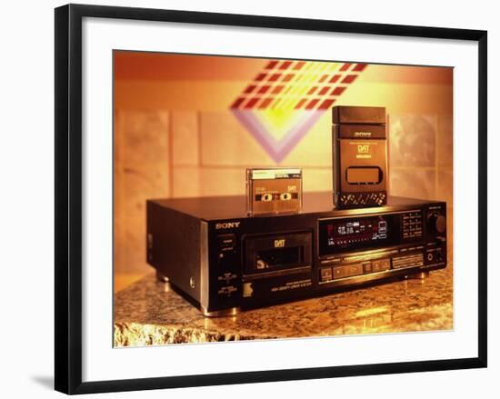 Sony's Dat Tape Deck, Walkman Portable Cassette Player and Blank Dat Cassette-Ted Thai-Framed Photographic Print