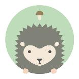 Animal Set. Portrait in Flat Graphics - Hedgehog-sonyakamoz-Art Print