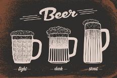 Beer Set. Vintage Sketch. Vector Old Paper Texture Food and Drink-sonyakamoz-Art Print