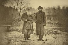 Leon Tolstoi (1828-1910) Sur Un Cheval a Moscou. Photographie a L'albumine De Sophia Andreevna Tols-Sophia Andreevna Tolstaya-Giclee Print