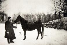 Leon Tolstoi (1828-1910) Sur Un Cheval a Moscou. Photographie a L'albumine De Sophia Andreevna Tols-Sophia Andreevna Tolstaya-Giclee Print