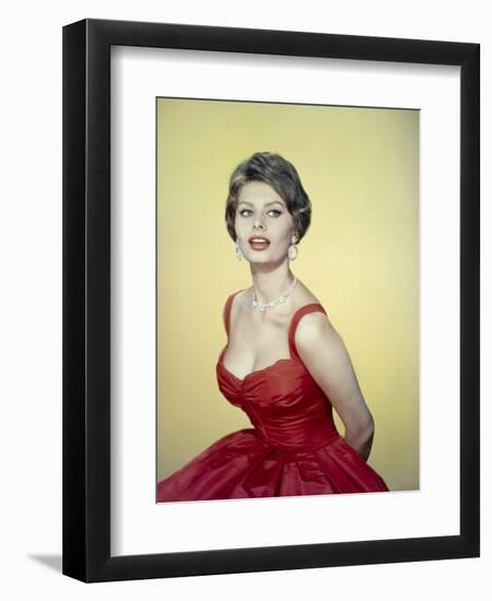 Sophia Loren, 1955-null-Framed Premium Photographic Print