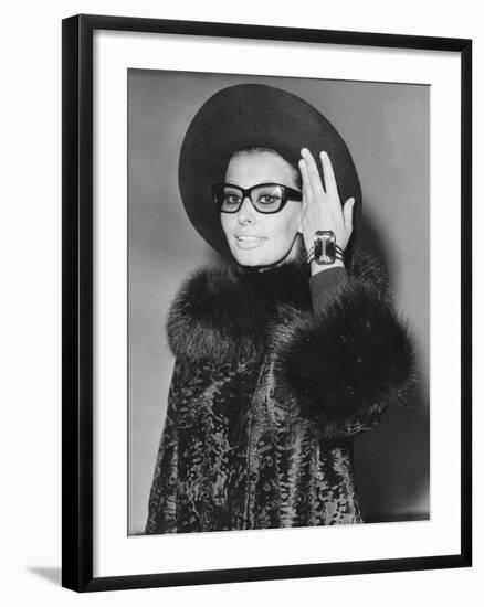 Sophia Loren Arriving in London to Begin Work on a Countess from Hong Kong-null-Framed Photo