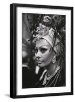 Sophia Loren Attending a Social Event in Monte Carlo-Mario de Biasi-Framed Premium Photographic Print