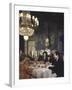 Sophia Loren Entertaining Vittorio de Sica, His Wife and Marcello Mastroianni in Formal Dining Room-Alfred Eisenstaedt-Framed Premium Photographic Print